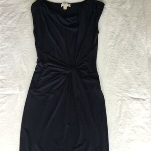 Michael Kors Navy Twist-Front Sheath Dress